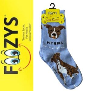 Unisex Blue Pit Bull Dog Socks Foozys